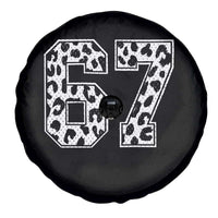 67 Jersey Number Spare Tire Cover Funny Six Seven Meme Y2k Leopard Number - Wonder Print Shop
