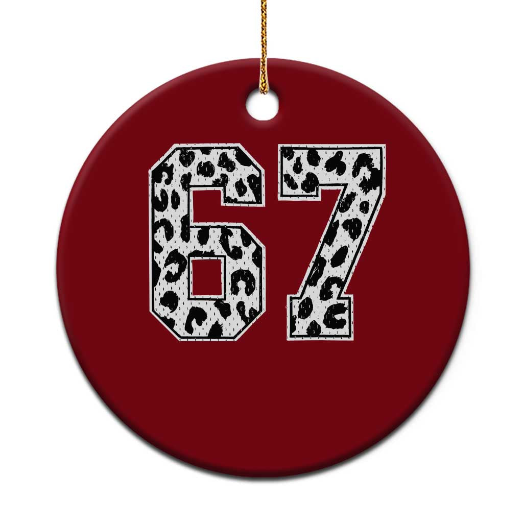 67 Jersey Number Ceramic Ornament Funny Six Seven Meme Y2k Leopard Number - Wonder Print Shop