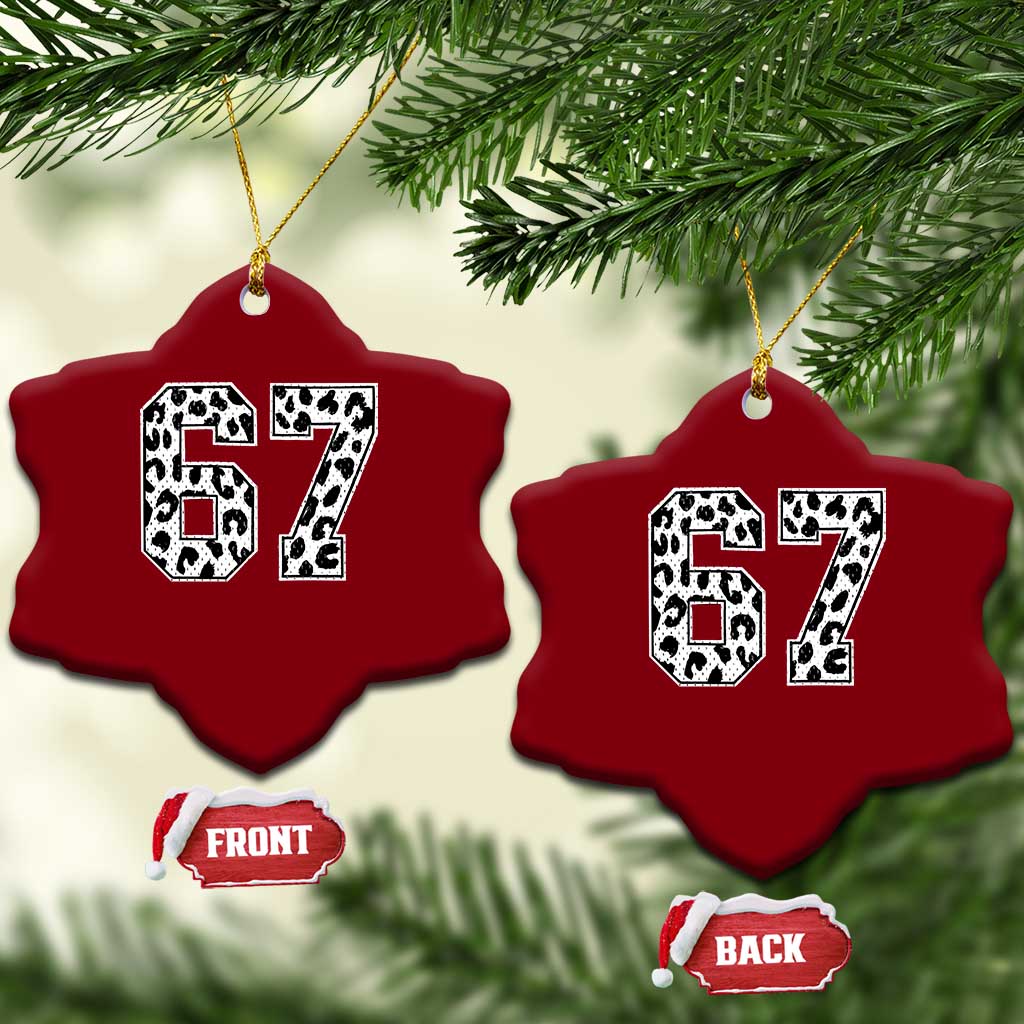 67 Jersey Number Ceramic Ornament Funny Six Seven Meme Y2k Leopard Number - Wonder Print Shop