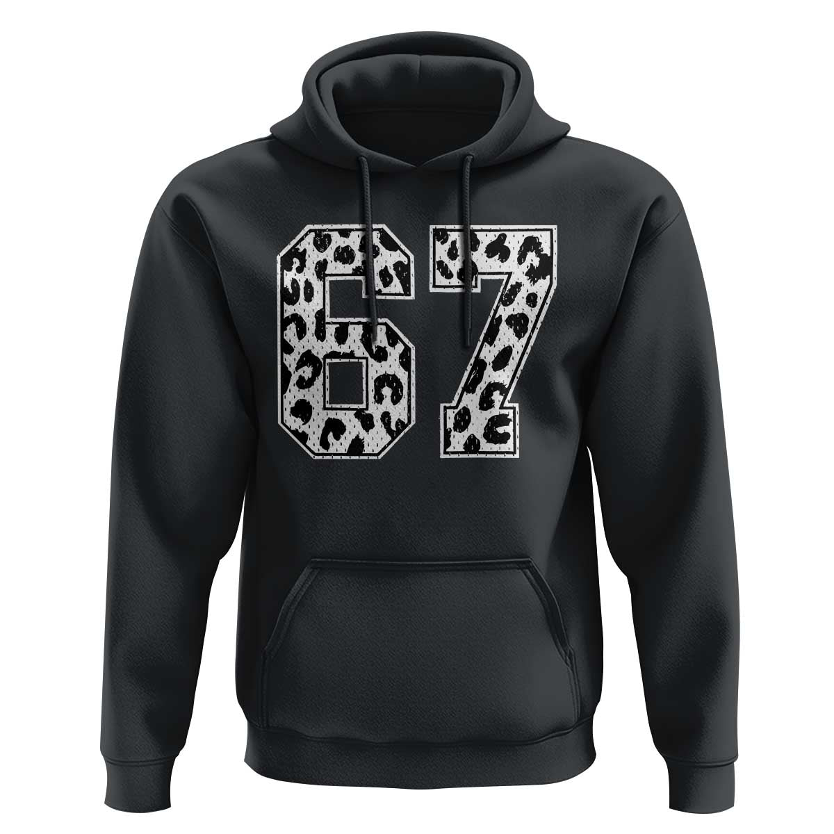 67 Jersey Number Hoodie Funny Six Seven Meme Y2k Leopard Number - Wonder Print Shop