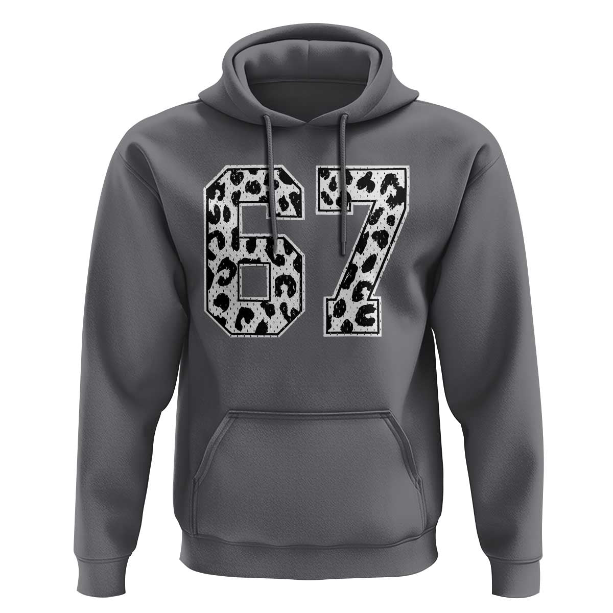67 Jersey Number Hoodie Funny Six Seven Meme Y2k Leopard Number - Wonder Print Shop