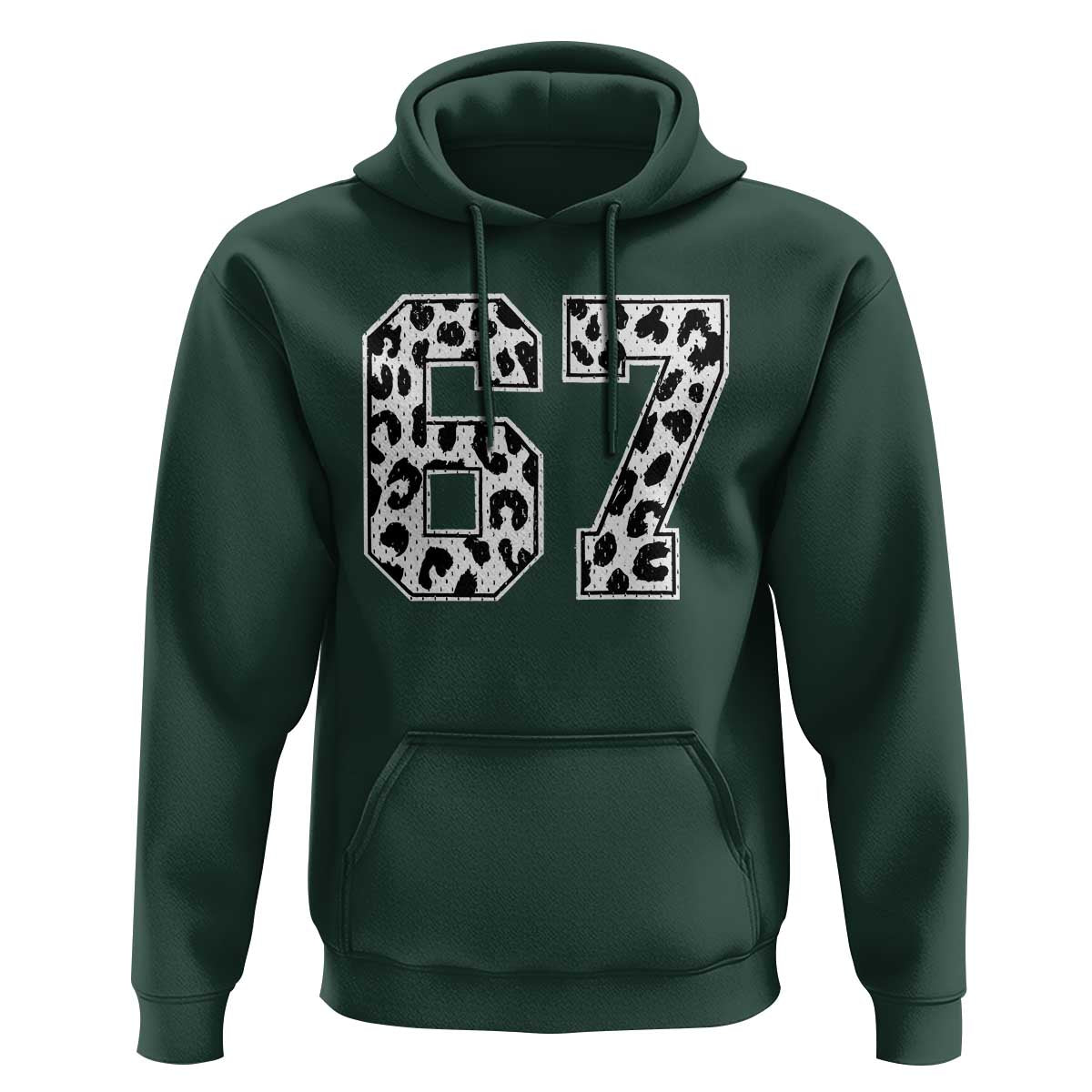 67 Jersey Number Hoodie Funny Six Seven Meme Y2k Leopard Number - Wonder Print Shop