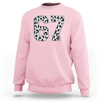 67 Jersey Number Sweatshirt Funny Six Seven Meme Y2k Leopard Number - Wonder Print Shop