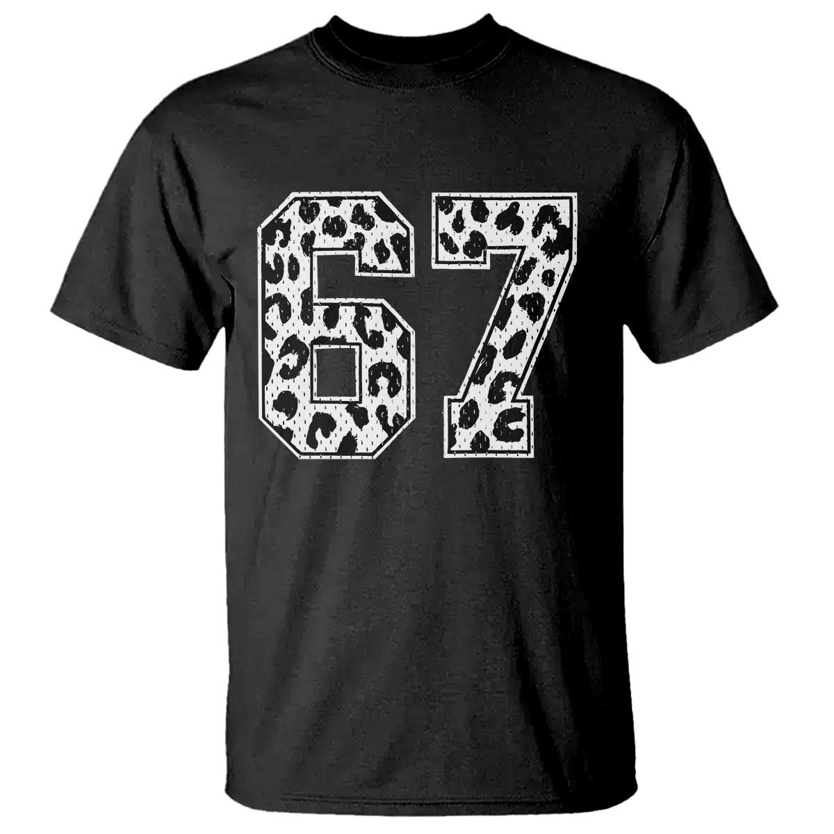 67 Jersey Number T Shirt Funny Six Seven Meme Y2k Leopard Number - Wonder Print Shop
