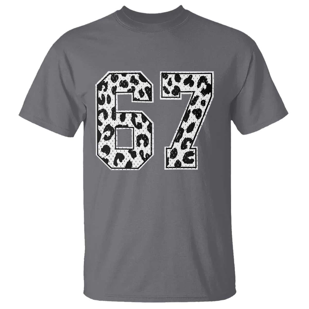 67 Jersey Number T Shirt Funny Six Seven Meme Y2k Leopard Number - Wonder Print Shop