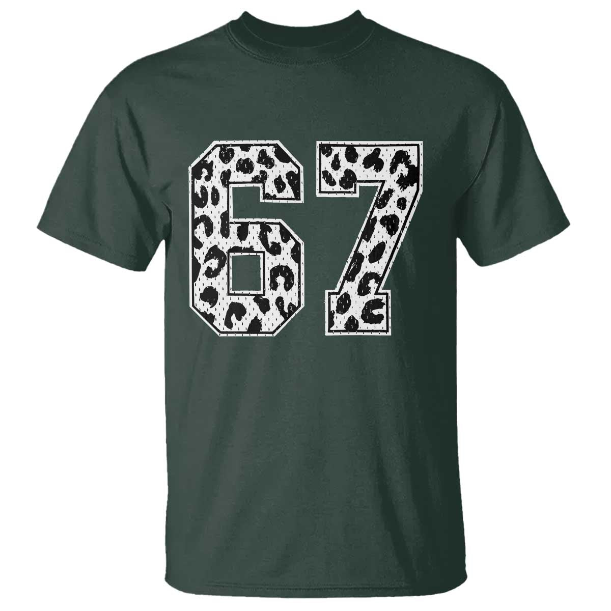 67 Jersey Number T Shirt Funny Six Seven Meme Y2k Leopard Number - Wonder Print Shop