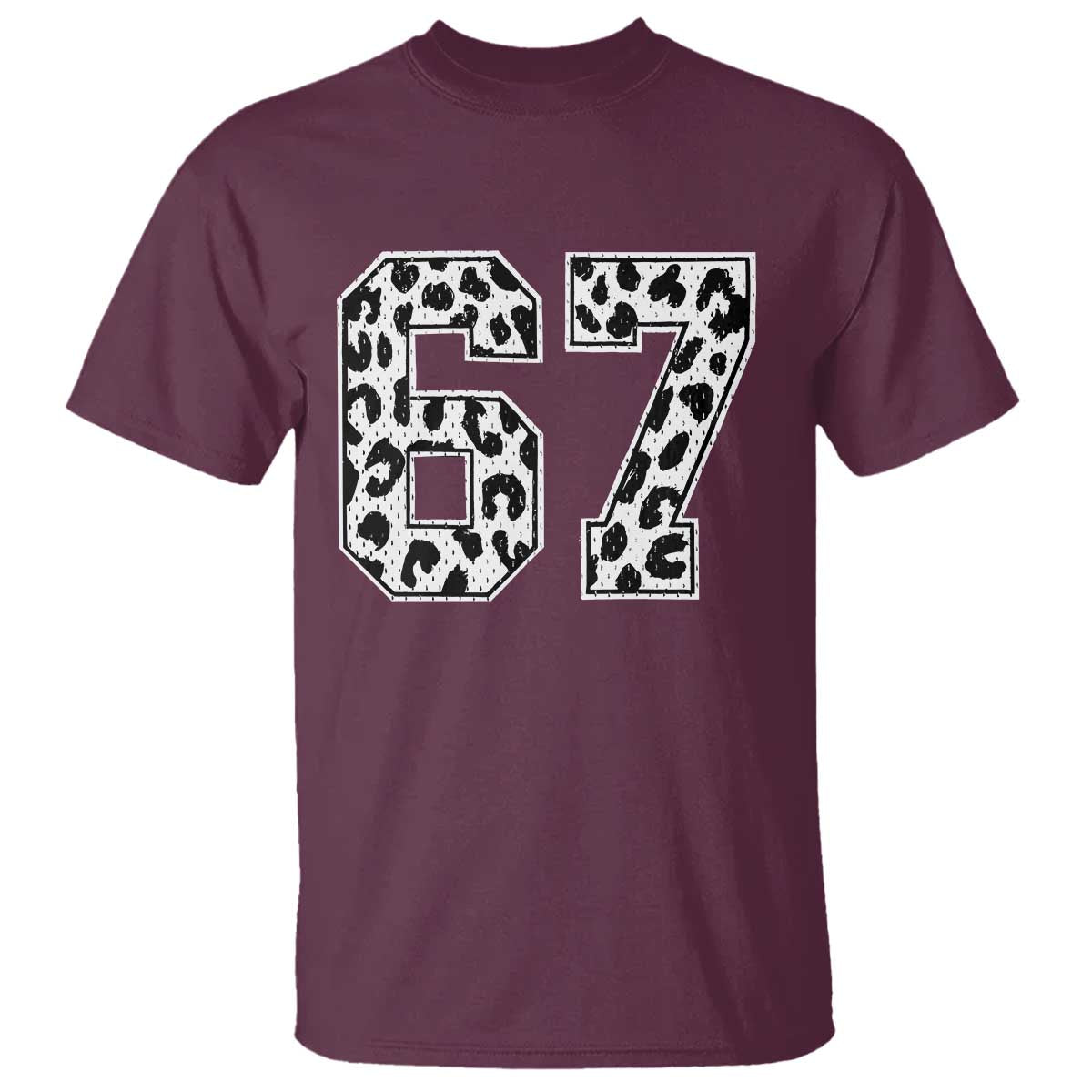 67 Jersey Number T Shirt Funny Six Seven Meme Y2k Leopard Number - Wonder Print Shop