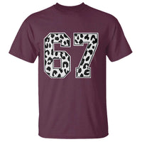 67 Jersey Number T Shirt Funny Six Seven Meme Y2k Leopard Number - Wonder Print Shop