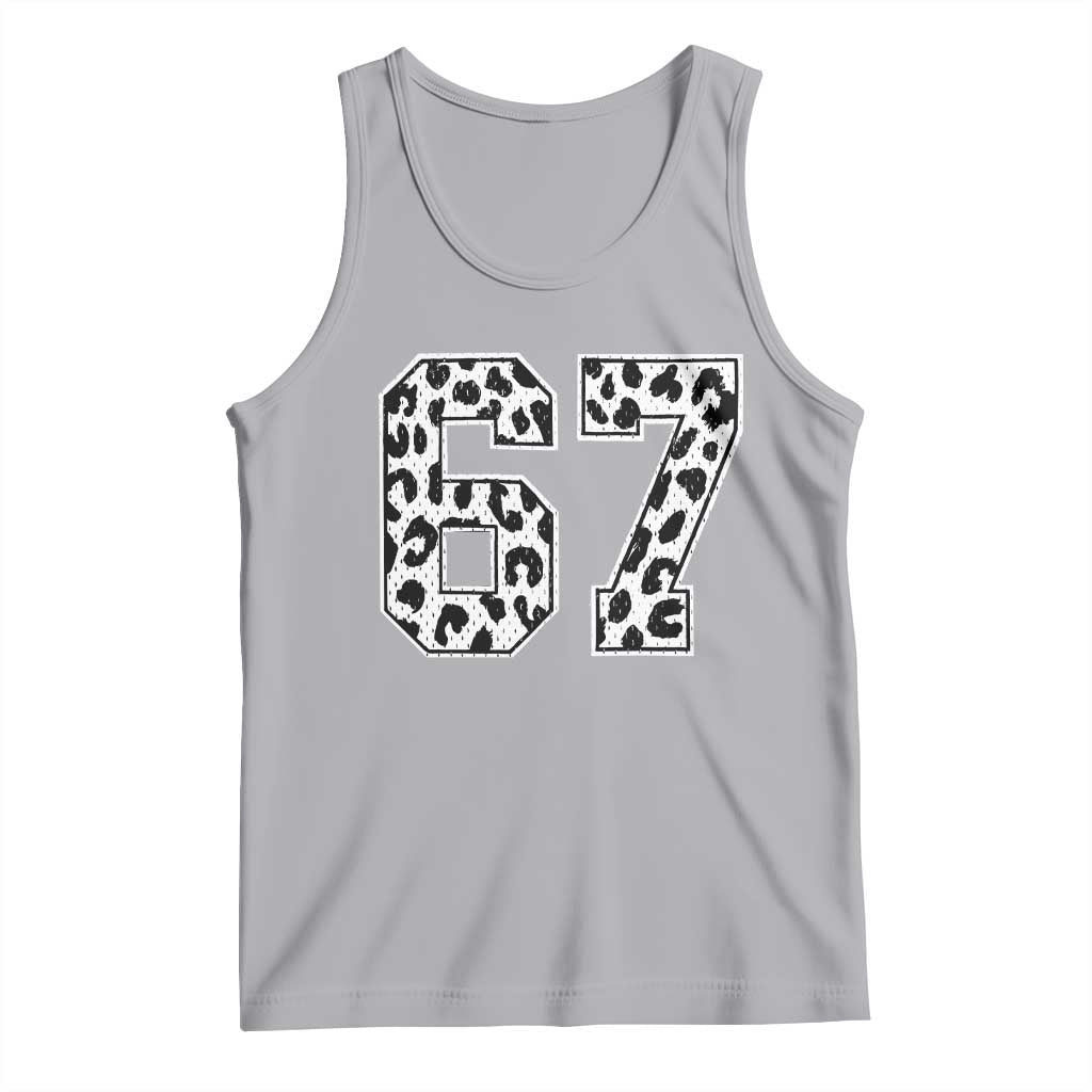 67 Jersey Number Tank Top Funny Six Seven Meme Y2k Leopard Number - Wonder Print Shop