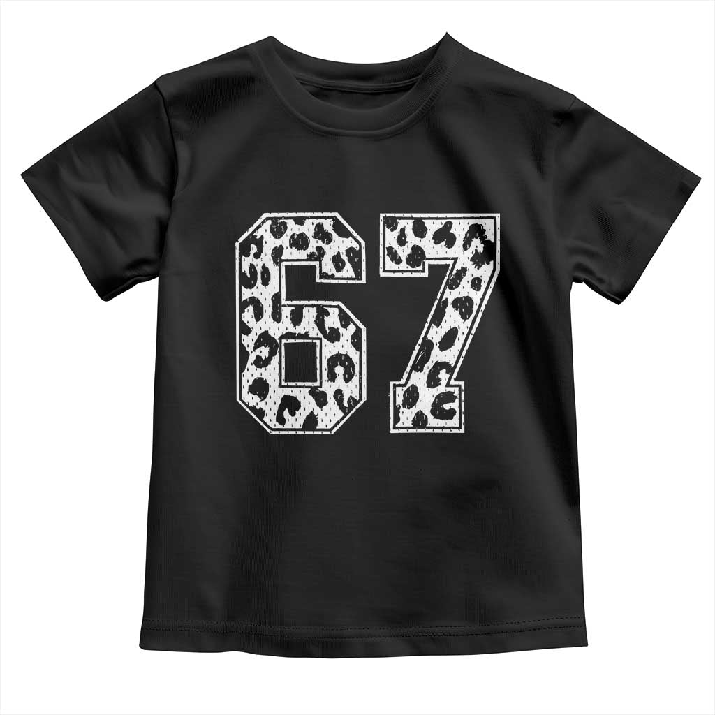 67 Jersey Number Toddler T Shirt Funny Six Seven Meme Y2k Leopard Number - Wonder Print Shop