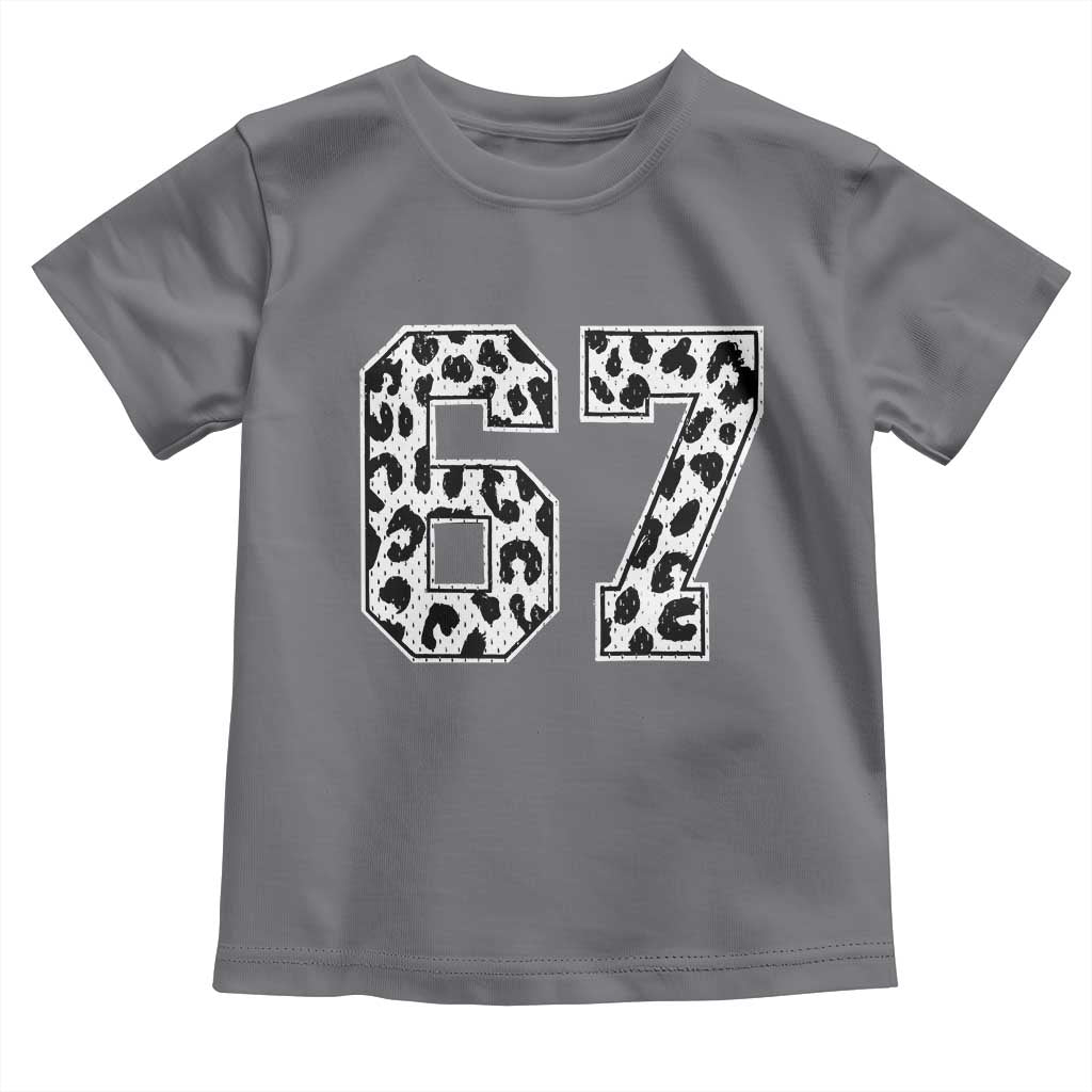 67 Jersey Number Toddler T Shirt Funny Six Seven Meme Y2k Leopard Number - Wonder Print Shop