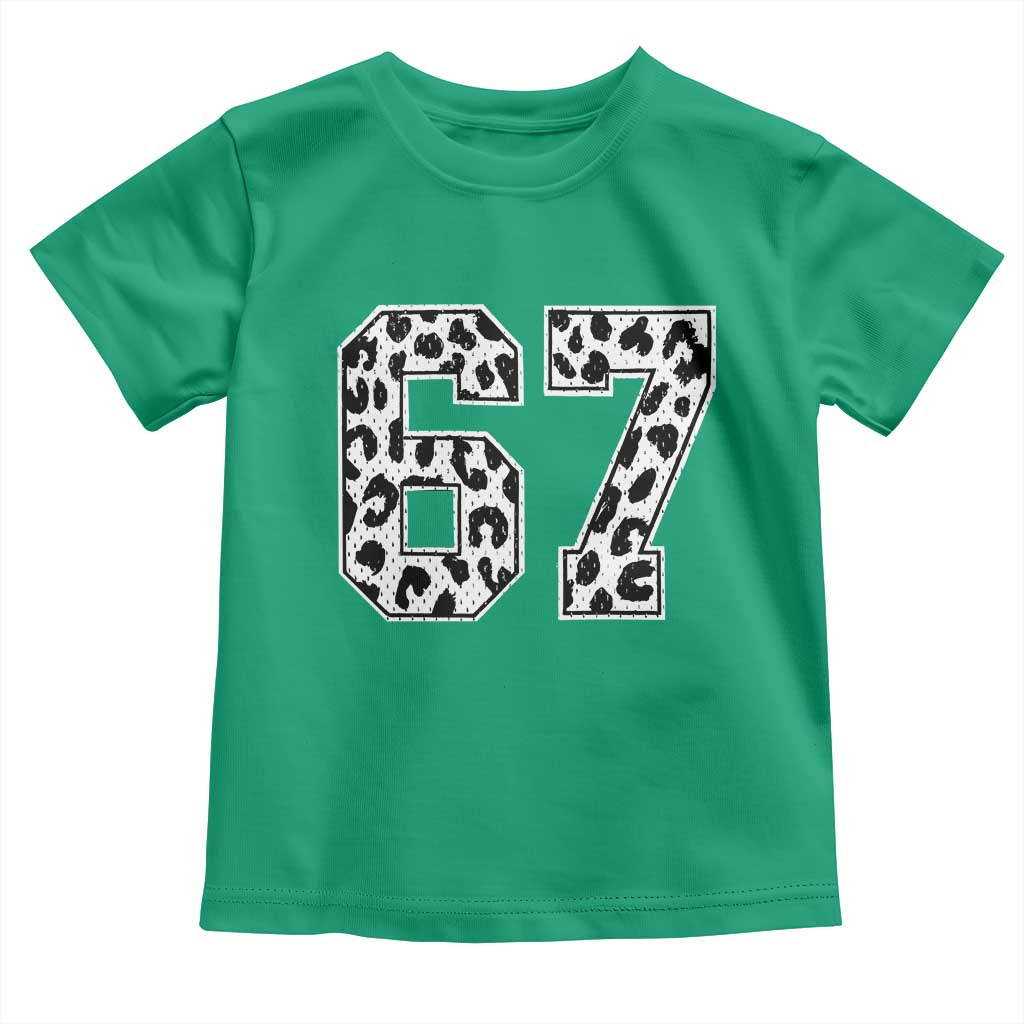 67 Jersey Number Toddler T Shirt Funny Six Seven Meme Y2k Leopard Number - Wonder Print Shop