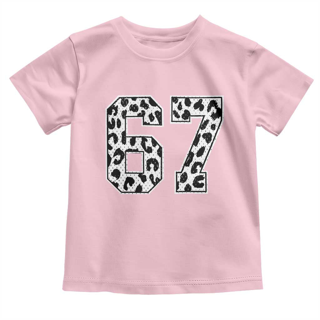 67 Jersey Number Toddler T Shirt Funny Six Seven Meme Y2k Leopard Number - Wonder Print Shop