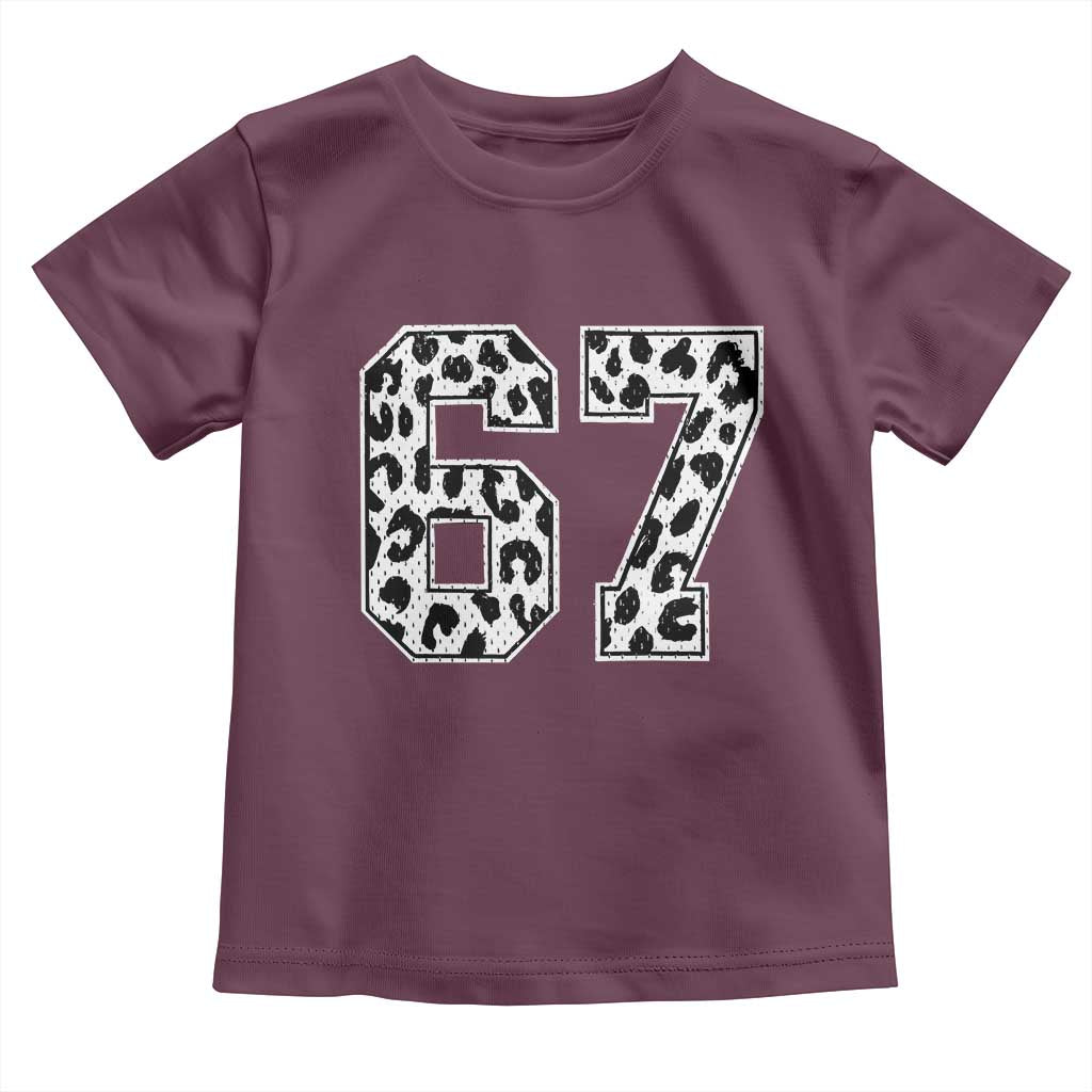 67 Jersey Number Toddler T Shirt Funny Six Seven Meme Y2k Leopard Number - Wonder Print Shop