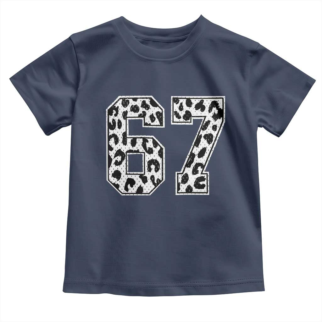 67 Jersey Number Toddler T Shirt Funny Six Seven Meme Y2k Leopard Number - Wonder Print Shop