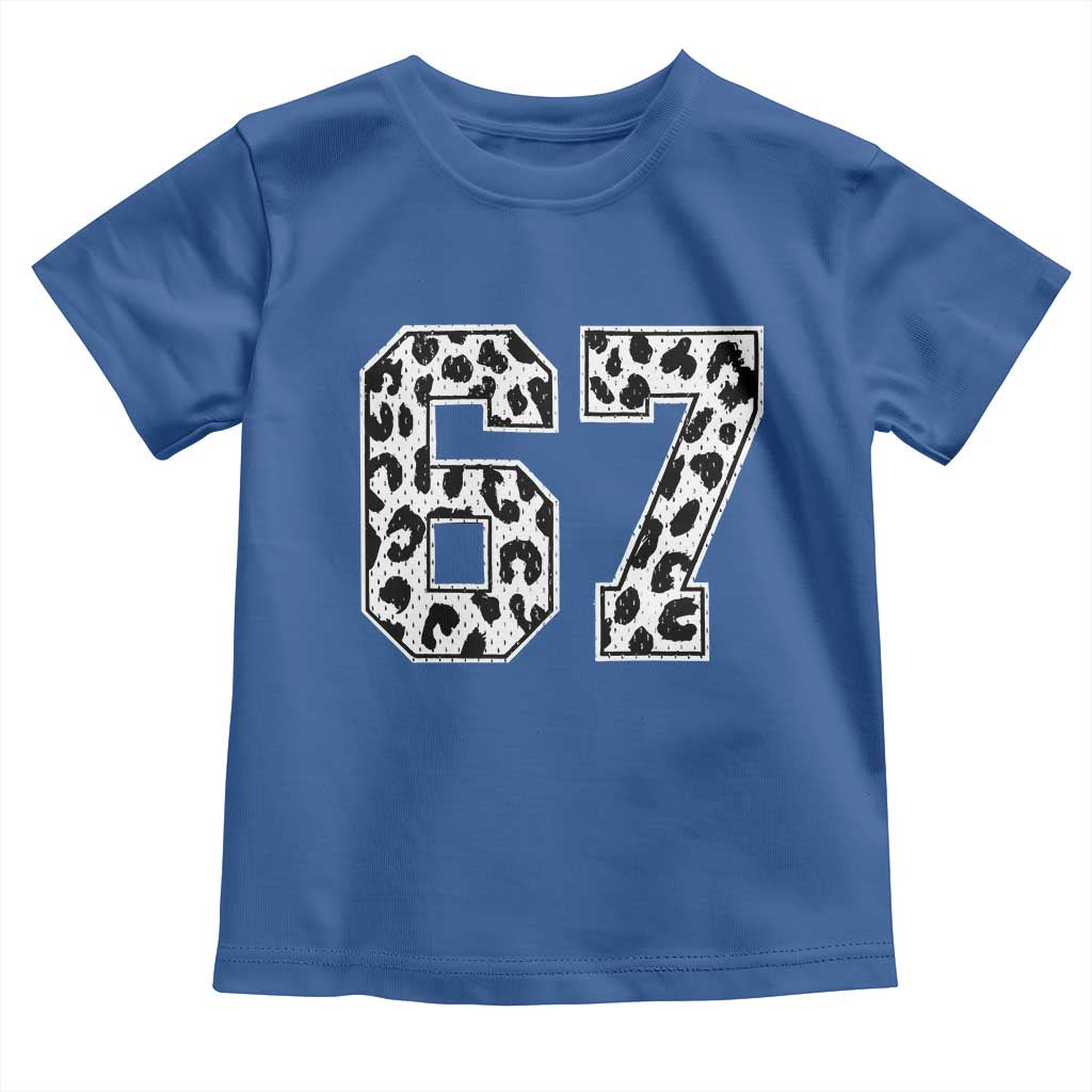 67 Jersey Number Toddler T Shirt Funny Six Seven Meme Y2k Leopard Number - Wonder Print Shop