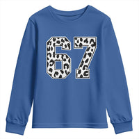 67 Jersey Number Youth Sweatshirt Funny Six Seven Meme Y2k Leopard Number - Wonder Print Shop