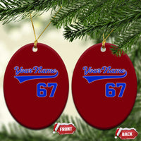 Personalized 67 Jersey Number Ceramic Ornament Custom Name Numbered Uniform Sports Team 67th Birthday TS10