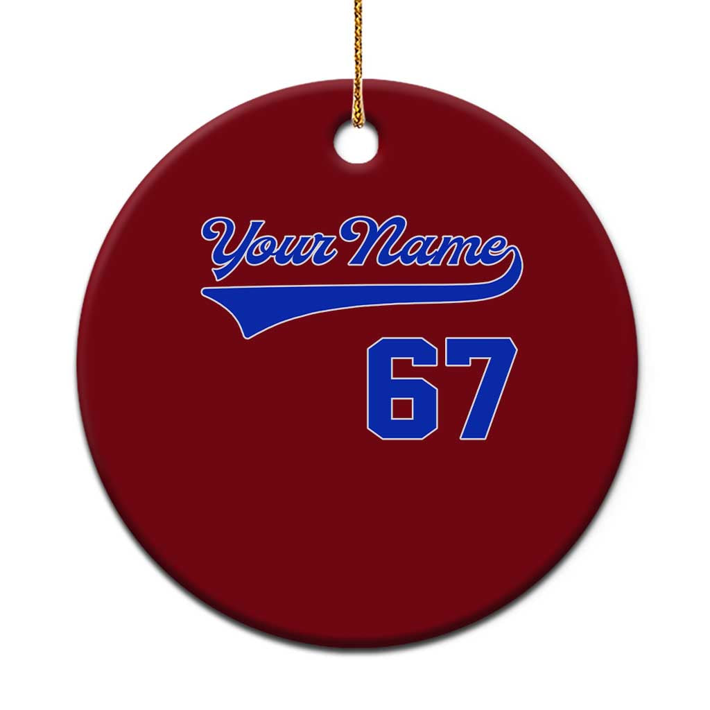 Personalized 67 Jersey Number Ceramic Ornament Custom Name Numbered Uniform Sports Team 67th Birthday TS10