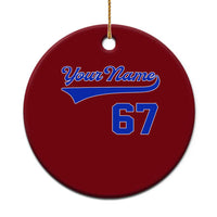 Personalized 67 Jersey Number Ceramic Ornament Custom Name Numbered Uniform Sports Team 67th Birthday TS10