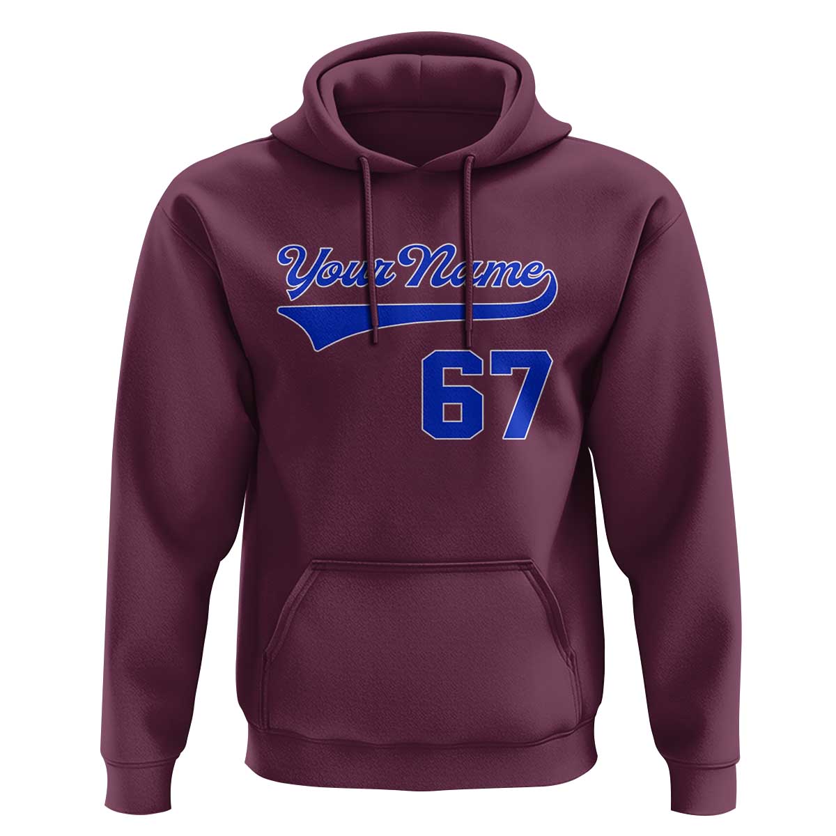 Personalized 67 Jersey Number Hoodie Custom Name Numbered Uniform Sports Team 67th Birthday TS10