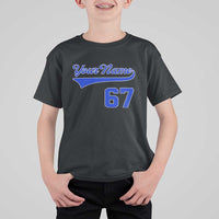 Personalized 67 Jersey Number T Shirt For Kid Custom Name Numbered Uniform Sports Team 67th Birthday TS10
