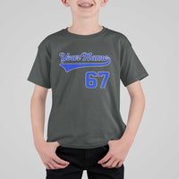 Personalized 67 Jersey Number T Shirt For Kid Custom Name Numbered Uniform Sports Team 67th Birthday TS10
