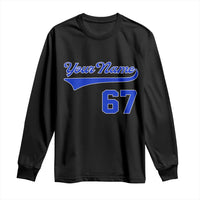 Personalized 67 Jersey Number Long Sleeve Shirt Custom Name Numbered Uniform Sports Team 67th Birthday TS10
