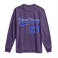 Personalized 67 Jersey Number Long Sleeve Shirt Custom Name Numbered Uniform Sports Team 67th Birthday TS10
