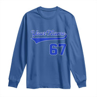 Personalized 67 Jersey Number Long Sleeve Shirt Custom Name Numbered Uniform Sports Team 67th Birthday TS10