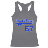 Personalized 67 Jersey Number Racerback Tank Top Custom Name Numbered Uniform Sports Team 67th Birthday TS10