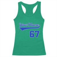 Personalized 67 Jersey Number Racerback Tank Top Custom Name Numbered Uniform Sports Team 67th Birthday TS10