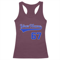 Personalized 67 Jersey Number Racerback Tank Top Custom Name Numbered Uniform Sports Team 67th Birthday TS10