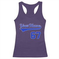 Personalized 67 Jersey Number Racerback Tank Top Custom Name Numbered Uniform Sports Team 67th Birthday TS10