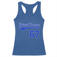 Personalized 67 Jersey Number Racerback Tank Top Custom Name Numbered Uniform Sports Team 67th Birthday TS10