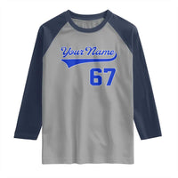 Personalized 67 Jersey Number Raglan Shirt Custom Name Numbered Uniform Sports Team 67th Birthday TS10