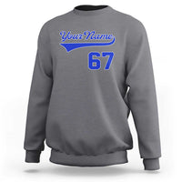 Personalized 67 Jersey Number Sweatshirt Custom Name Numbered Uniform Sports Team 67th Birthday TS10