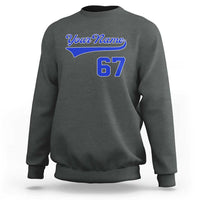 Personalized 67 Jersey Number Sweatshirt Custom Name Numbered Uniform Sports Team 67th Birthday TS10
