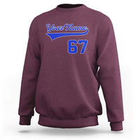 Personalized 67 Jersey Number Sweatshirt Custom Name Numbered Uniform Sports Team 67th Birthday TS10