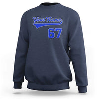 Personalized 67 Jersey Number Sweatshirt Custom Name Numbered Uniform Sports Team 67th Birthday TS10