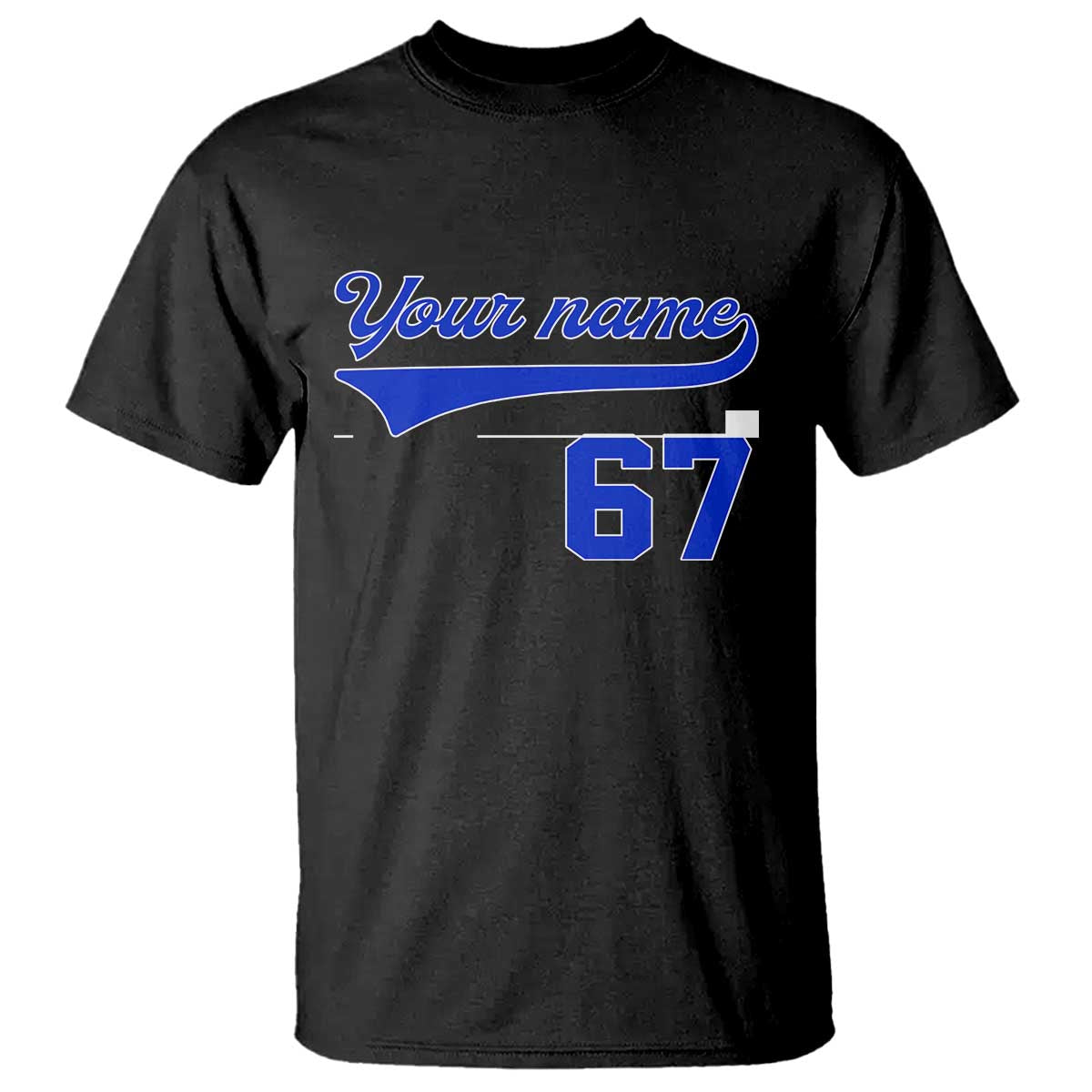 Personalized 67 Jersey Number T Shirt Custom Name Numbered Uniform Sports Team 67th Birthday - Wonder Print Shop