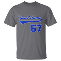 Personalized 67 Jersey Number T Shirt Custom Name Numbered Uniform Sports Team 67th Birthday TS10