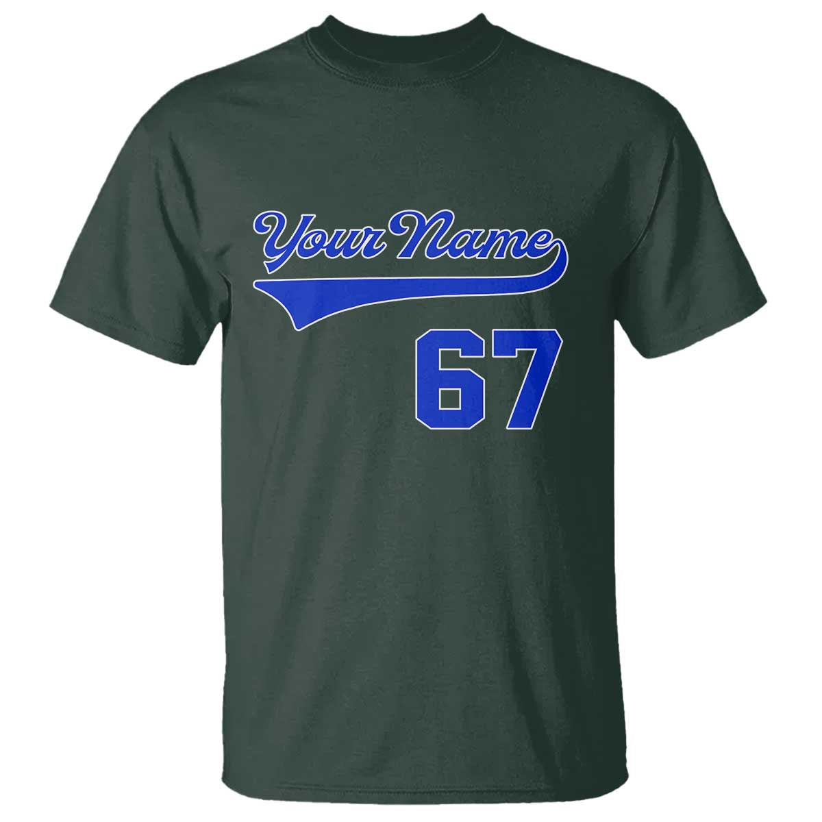 Personalized 67 Jersey Number T Shirt Custom Name Numbered Uniform Sports Team 67th Birthday TS10