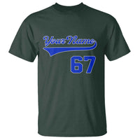 Personalized 67 Jersey Number T Shirt Custom Name Numbered Uniform Sports Team 67th Birthday TS10