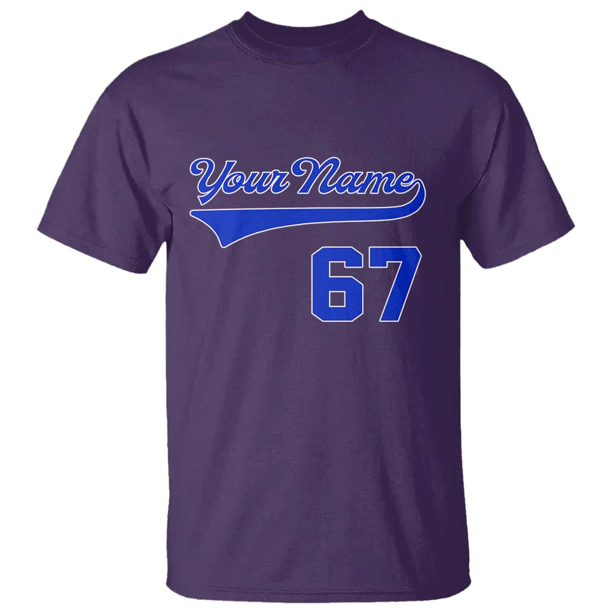 Personalized 67 Jersey Number T Shirt Custom Name Numbered Uniform Sports Team 67th Birthday TS10