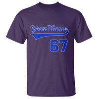 Personalized 67 Jersey Number T Shirt Custom Name Numbered Uniform Sports Team 67th Birthday TS10