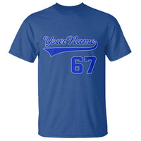 Personalized 67 Jersey Number T Shirt Custom Name Numbered Uniform Sports Team 67th Birthday TS10