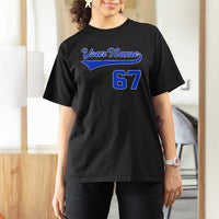 Personalized 67 Jersey Number T Shirt For Women Custom Name Numbered Uniform Sports Team 67th Birthday TS10
