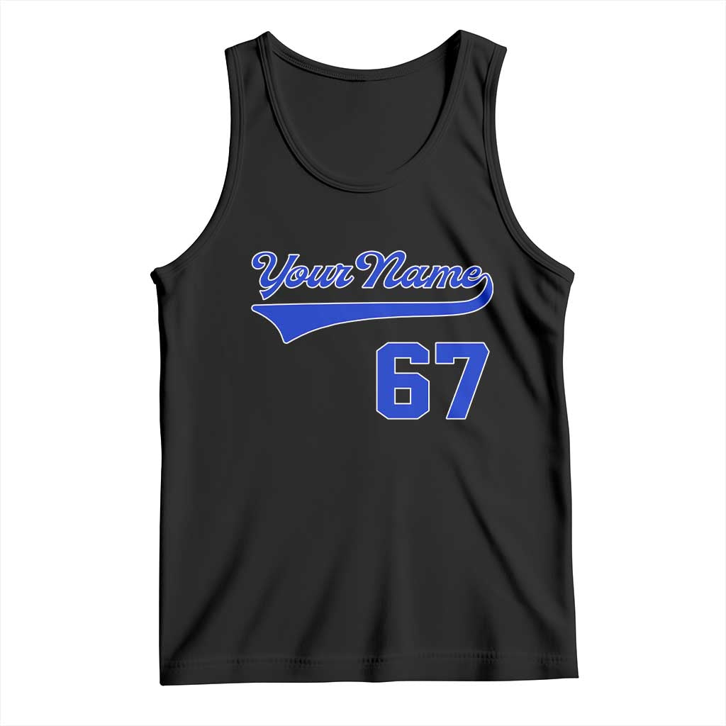Personalized 67 Jersey Number Tank Top Custom Name Numbered Uniform Sports Team 67th Birthday TS10