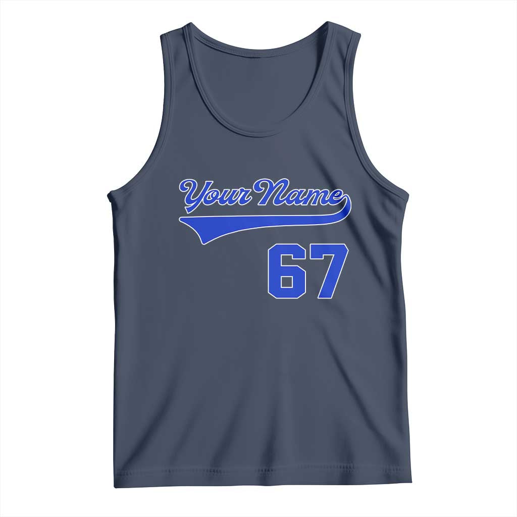 Personalized 67 Jersey Number Tank Top Custom Name Numbered Uniform Sports Team 67th Birthday TS10